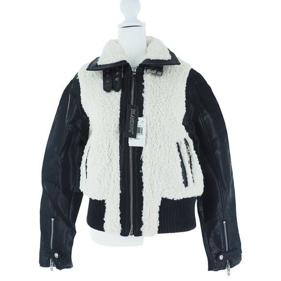 Blank NYC Sky High Aviator Vegan Leather Sherpa Bomber Jacket